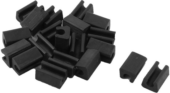 sourcingmap® Plastic Chair Foot U Shaped Floor Glides Tubing Caps Cover 8mm Dia 20pcs Black