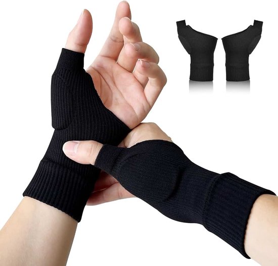 Spalk Brace | 1 Paar Elastische Polsbrace | Ademende Polsbrace | voor Werk | Fitnessstudio | Slaap | Polssteun voor Training | Zwart | S