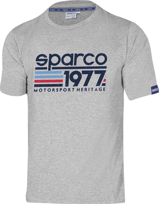 Sparco 1977 T-Shirt - Stijlvolle motorsportkleding met een vleugje geschiedenis - S - Grijs van Sparco