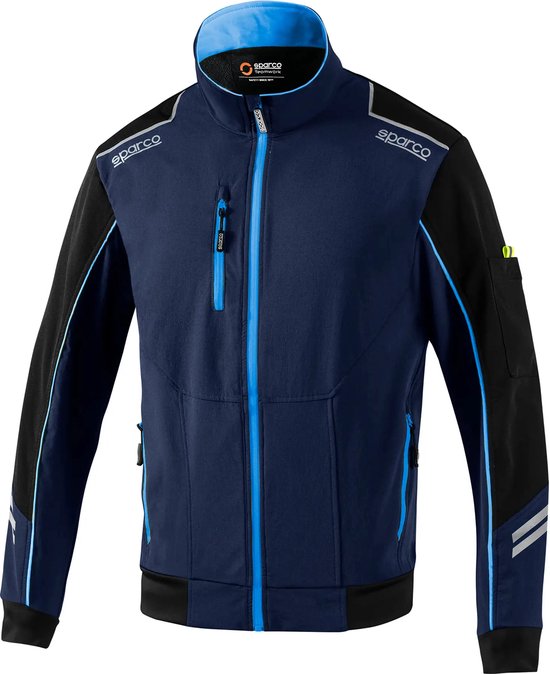 Sparco Light-Shell Jas Tech Austin Softshell Jas - Zwart — Blauw