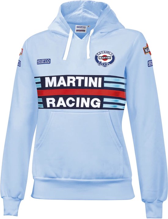 Sparco Martini Racing Dames Hoodie - Lichtblauw/Wit