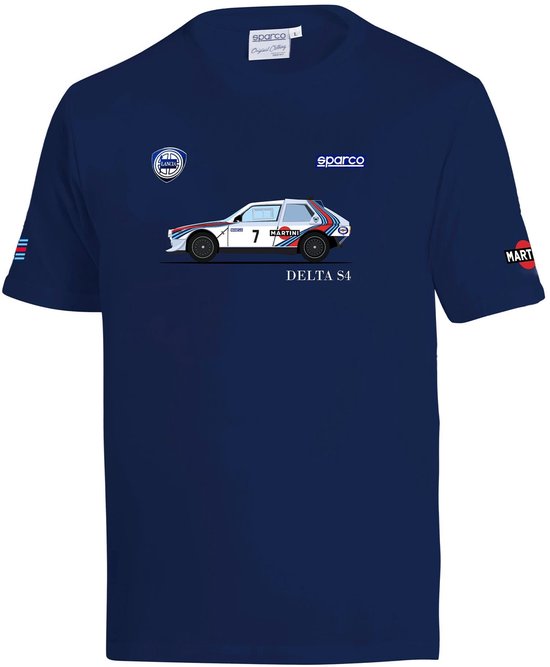 Sparco Martini Racing Lancia S4 T-shirt - Marineblauw - Maat L van Sparco
