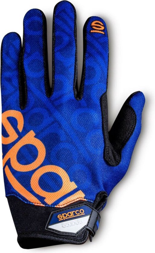 Sparco MECA-3 Handschoenen - Handschoenen voor Optimaal Comfort - Blauw/Oranje - Maat S van Sparco