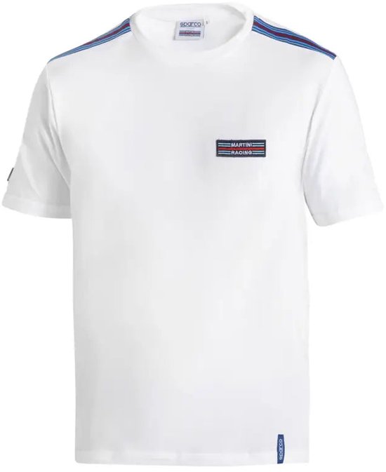 Sparco T-Shirt Martini Racing Top Stripes - wit / m - T-Shirt - BML0007D0W0100M van Sparco