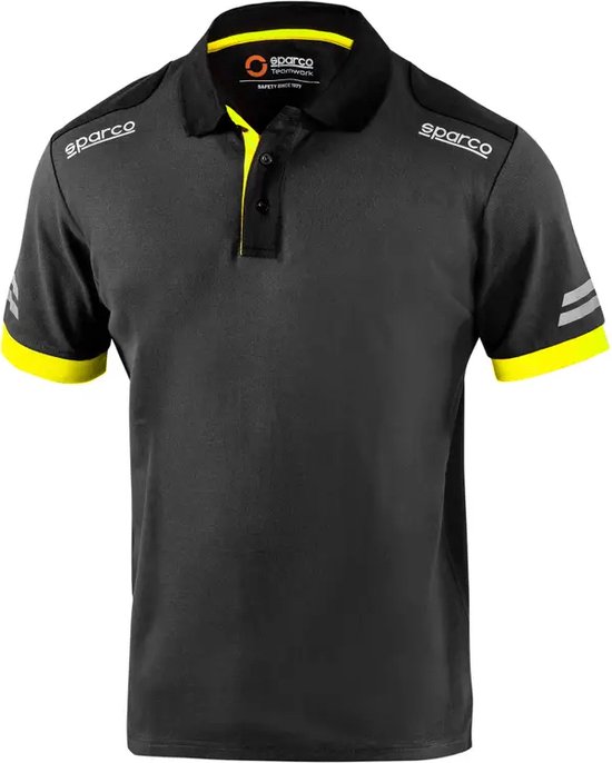 Sparco TECH Polo Grijs/Geel Polo maat L van Sparco