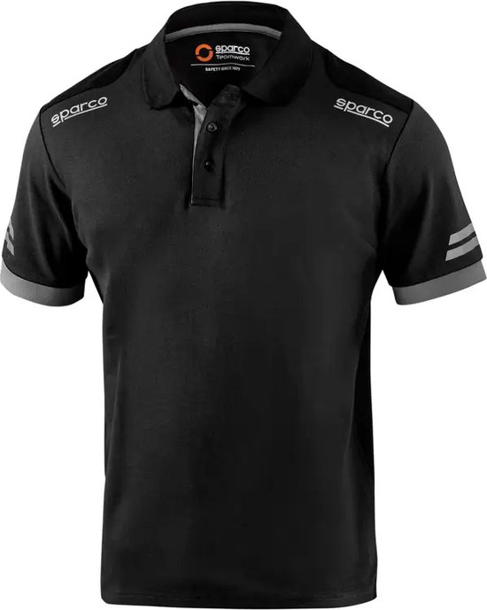Sparco TECH Polo Zwart/Grijs Polo maat L van Sparco