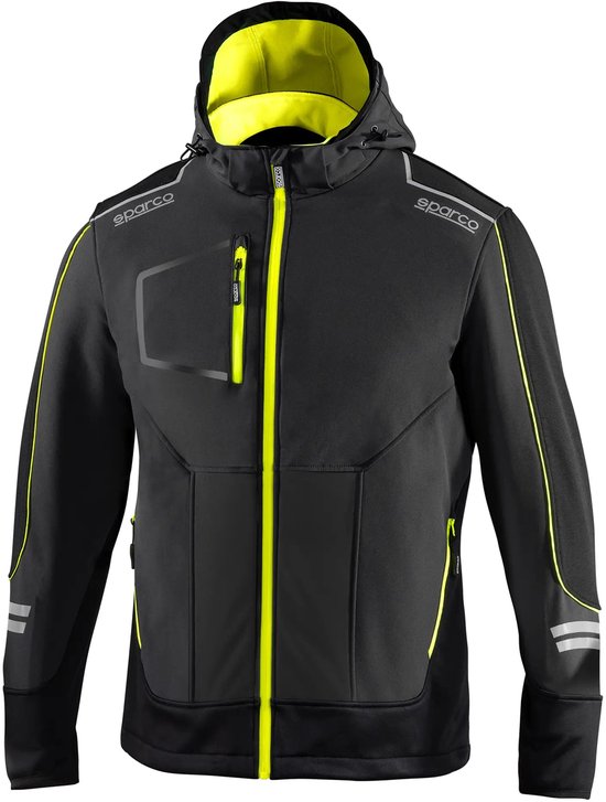 Sparco Tech York Softshell Jas - Zwart — Grijs — XXXL
