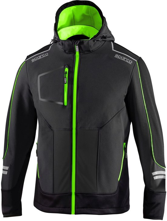 Sparco Tech York Softshell Jas - Zwart — Groen
