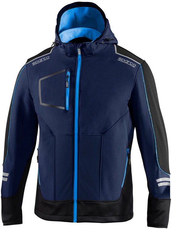 Sparco Tech York Softshell Jas - Zwart — Oranje — XXL