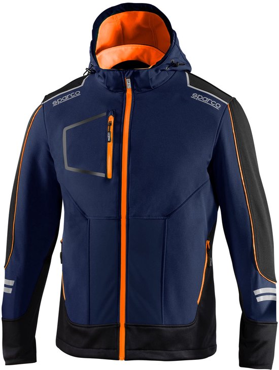 Sparco Tech York Softshell Jas - Zwart — Oranje