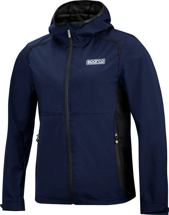 Sparco WINDBREAKER – Wind- en Waterdichte Unisex Jas met Racing Design - Marineblauw / l van Sparco