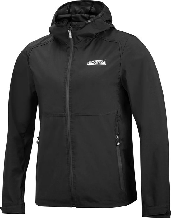Sparco WINDBREAKER - Wind- en Waterdichte Unisex Jas met Racing Design - Zwart / 2xl van Sparco