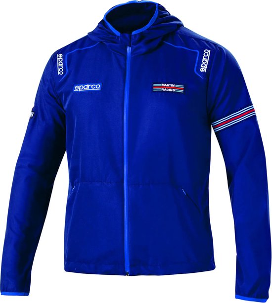 Sparco WINDSTOPPER MARTINI RACING Marineblauw – Lichtgewicht Waterafstotende Jas met Iconische Martini Racing Details - Marineblauw - Maat - l