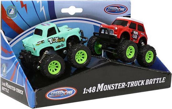 Speedzone Monstertruck Battle 1:48 D/C, 2 stuks - 33113986 | 2 versies van Merkloos