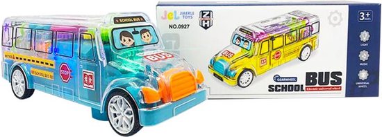 Speelgoed schoolbus - GearWheel - met lichtjes en muziek - rijdt all round - 20cm (incl. batterijen) van GearWheel