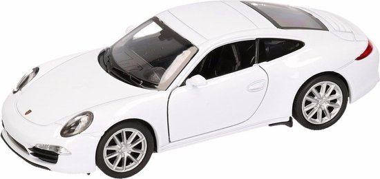 Speelgoed witte Porsche 911 Carrera S auto 1:36 van Welly