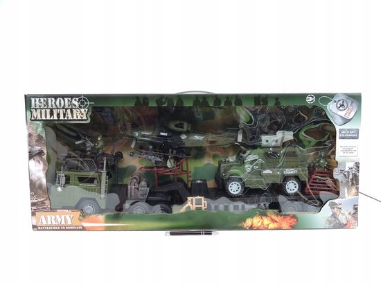 Speelgoedset militaire voertuigen - 85x35x13 cm van Merkloos