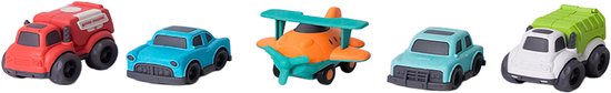 Speelgoedtopdeals - BIOplastic Auto en Vliegset 4-delig 1 - 10,5 cm - Duurzaam speelgoed van Merkloos