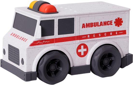 Speelgoedtopdeals - BIOplastic Blokwagen Ambulance - 15 cm - Duurzaam speelgoed van Dantoy