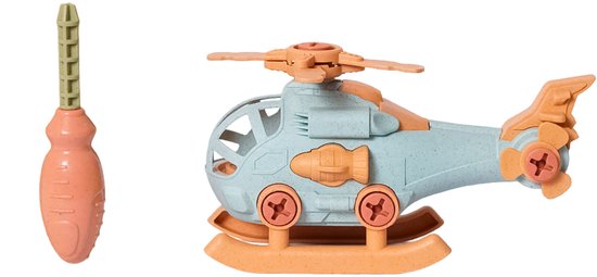 Speelgoedtopdeals - BIOplastic Helikopter - Educatief Speelgoed – Demonteerbaar met schroevendraaier van Merkloos
