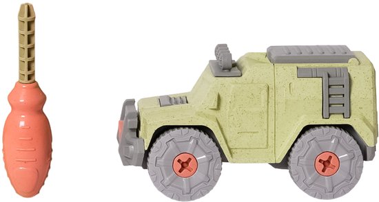 Speelgoedtopdeals - BIOplastic Off-road Wagen groen - Educatief Speelgoed – Demonteerbaar met schroevendraaier van Dantoy