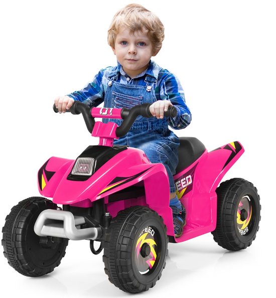 Speelgoedvoertuig | 6 V Elektrische Kinderquad Mini Elektrische Quad Kinderauto Kindermotorfiets Elektrische Auto voor Kinderen Vanaf 3 Jaar (Roze) van Merkloos