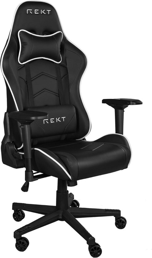Speelstoel - Gaming stoel - Comfortabel gamen - Hoge dichtheid schuim - 56 x 55 x 135 cm - Zwart wit van Merkloos