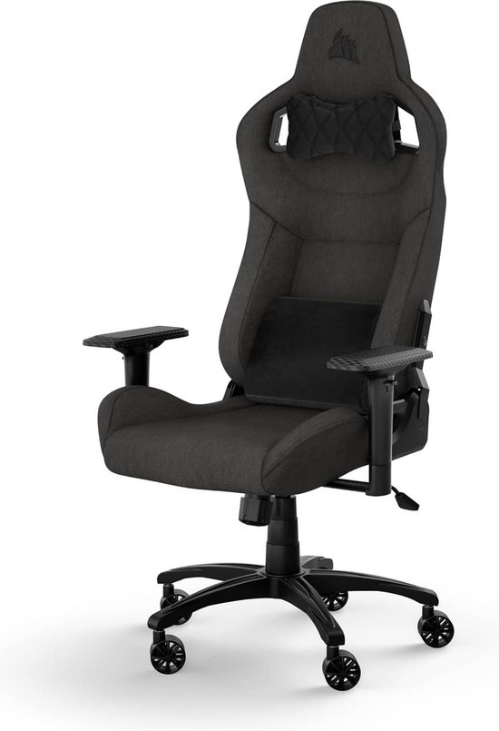 Speelstoel zachte ademende bovenstof verstelbaar nekkussen en lendensteun van traagschuim zwart (carbon) - 2023 T3 RUSH Fabric Gaming chair van Merkloos