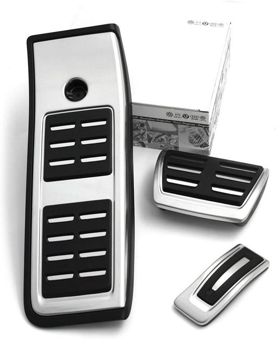 Sportieve Pedaaldoppenset RVS met Antislip voor Automatische Transmissie en Voetensteun van Bosal