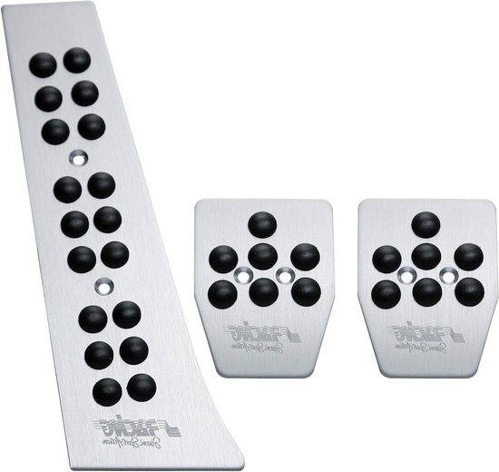 Sportpedaal Set - Auto Pedalen - Verbeteren Grip - Anti-slip Rubber - 3 Delig - Chroom