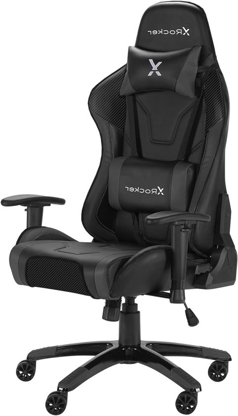 Sportstoel - Comfort stoel - Langdurig zitten - 3D verstelbare armsteunen - 132 cm hoog - Zwart