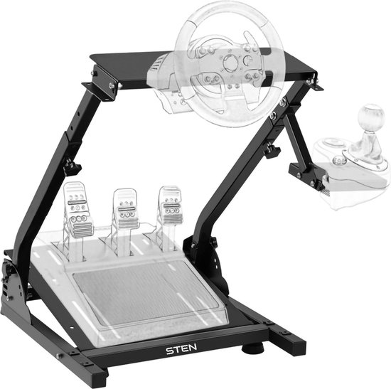 STEN Wheel Stand - Racestuur standaard - Racestoel - Inklapbaar - Zwart
