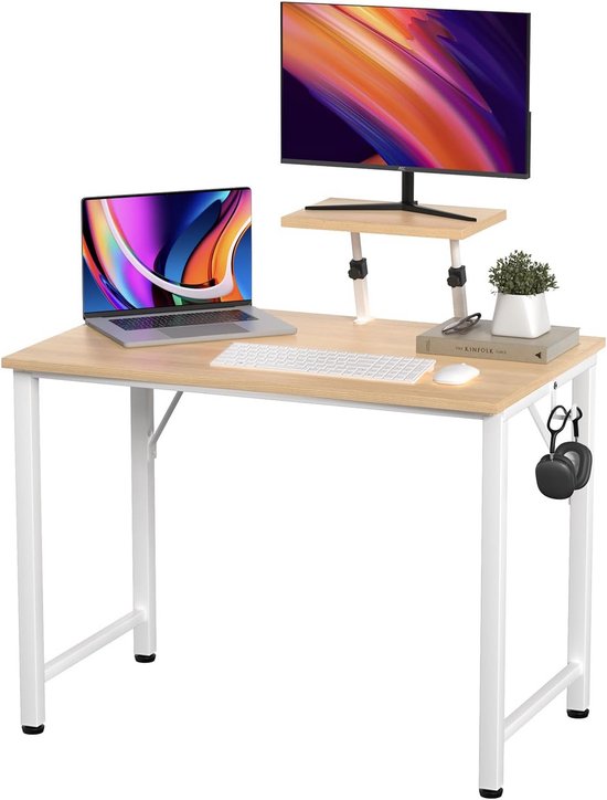 Stevig Gaming Bureau met Monitorstandaard en Kabelbak - H-vormig