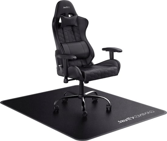 Stoelmat voor Bureaustoel 99 x 120 cm - Gaming Chair Vloerbeschermingsmat - Hard Slijtvast Oppervlak - Duurzaam Materiaal - Zwart Gaming chair van safe@home