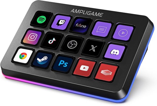 Streaming Controller met 15 Macrotoetsen voor OBS, Twitch en YouTube van Merkloos