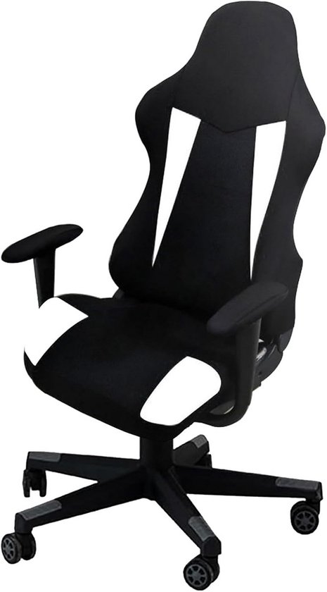 Stretch Gaming Stoelhoes Set - Afneembare en Wasbare Bureaustoel Cover - Zwart van Merkloos