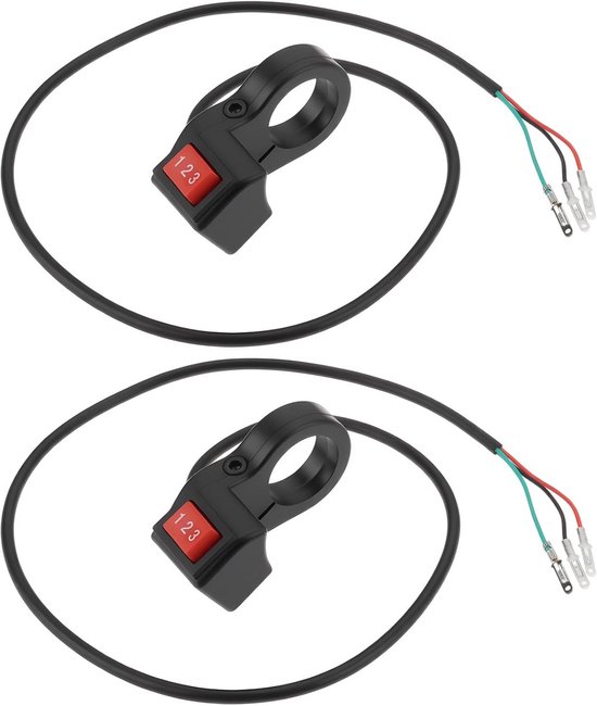 Stuur Module Schakelaars - Motorfiets Accessoires - Elektrische Voertuigen - 3 Snelheid Instellingen - 22mm Diameter - Zwart van Merkloos