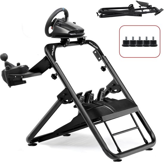 Stuurstandaard - Race Cockpit - Sim Racen - Meervoudig Verstelbaar - 65 x 54 x 63 cm - Zwart