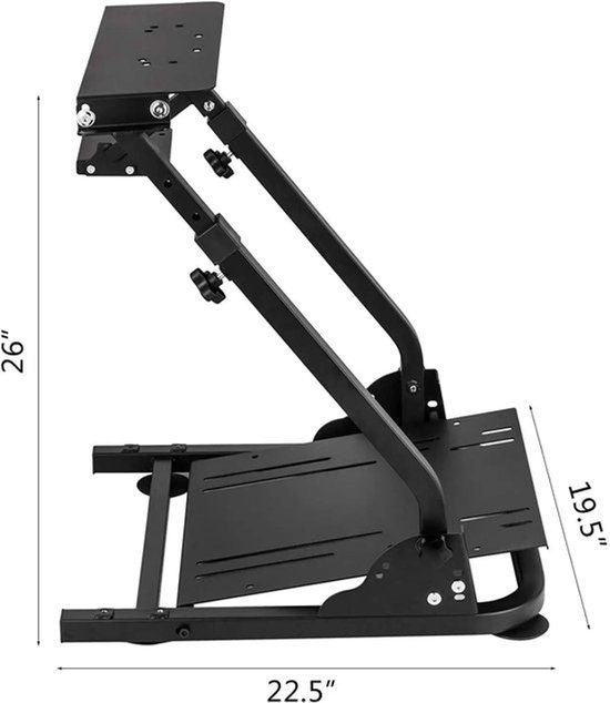 Stuurstandaard - Racing Simulator - Sim Race Stuurstandaard - Racing Wheel Stand - Verstelbaar Inklapbaar – Koolstofstaal - Zwart van Merkloos