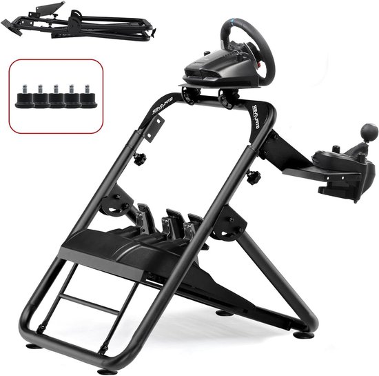 Stuurstandaard - Sim Racing Standaard - Race Simulatie - Meervoudig Verstelbaar - 65 x 54 x 63 cm - Zwart