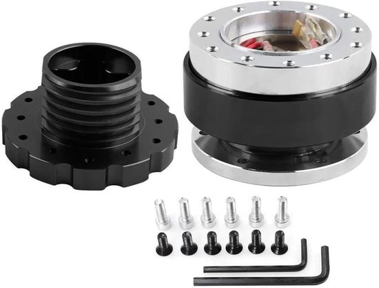 Stuurwiel Quick Release - Snelsluiting Adapter - Racen Stuurwiel - Universele Pasvorm - 1x1x1 cm - Zwart
