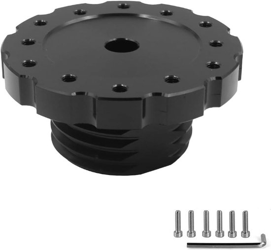 Stuurwieladapter Aluminium - Race Adapter - Race Simulatie - Snelsluitingsmechanisme - 91 x 55 mm - Zwart