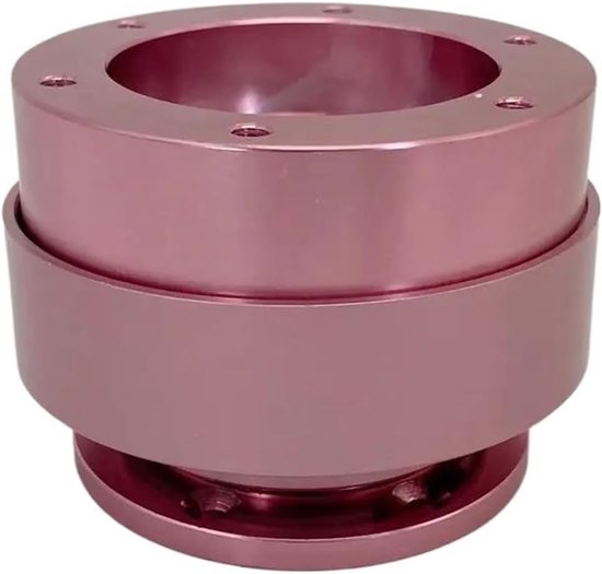 Stuurwielnaaf Adapter - Snelkoppelingsnaaf - Racen Simulator - Aluminium Constructie - 70mm 6-Gats - Roze