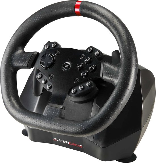 Subsonic Gaming Stuurwiel - Superdrive GS950-X Stuurwiel - Losse Pedalen en Pook - PS4 -Xbox One - Xbox S/X - Zwart/Rood - SA5659 van Subsonic
