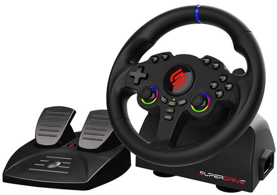 Subsonic Superdrive 220 RS-5 Zwart USB Stuurwiel + pedalen Nintendo Switch, Nintendo Switch 2, PC, PlayStation 4, PlayStation 5, Xbox One, Xbox Series S, Xbox Series X van Merkloos