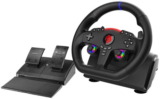 Subsonic Superdrive 270 GT-5 Zwart USB Stuurwiel + pedalen Nintendo Switch, Nintendo Switch 2, PC, PlayStation 4, PlayStation 5, Xbox One, Xbox Series S, Xbox Series X van Subsonic