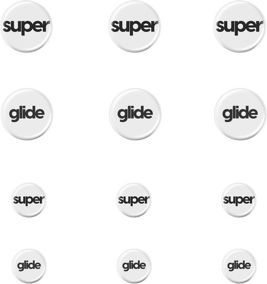 Superglide Glass Mouse Skates - Consistent Controllable Sliding, Polished Round Edge, Super Balanced Gaming Mouse Feet with Durable Sole for Universal 6mm + 9mm 12pcs (Type-C, White)