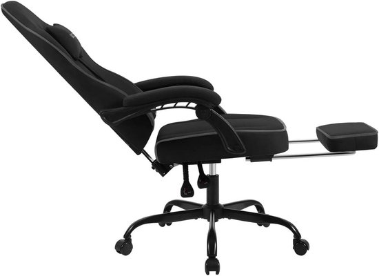 SureDeal® - gamingstoel - Pocketveringkussen - Ergonomische draaistoel - Tech stof - 63,5x60x117,5 cm - Zwart