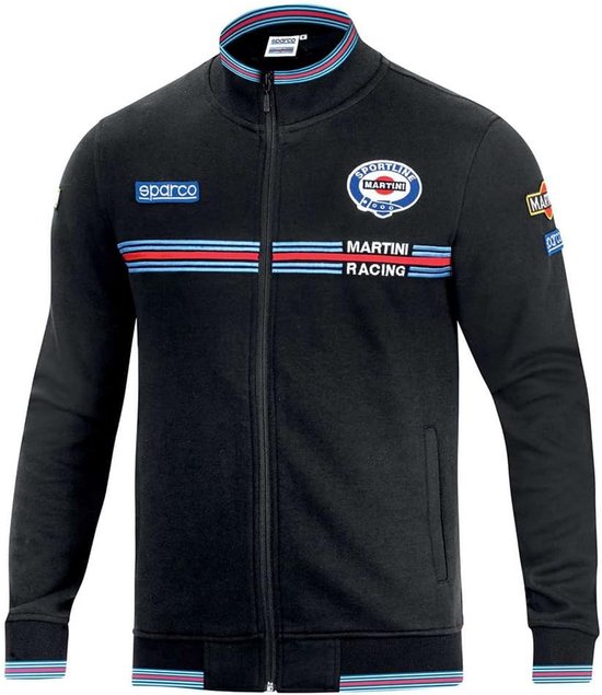 Sweatshirt met Ritssluiting - Hoodie Heren - Motorsport Stijl - 100% Katoen Materiaal - Maat L - Meerkleurig