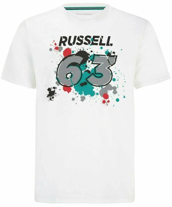 T-shirt Mercedes Heren F1 Fw George #63 T-shirt Wit Wit - S